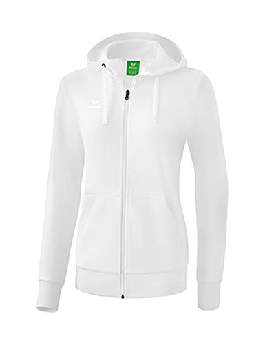 Erima Damen Basic Hooded Sweatshirt Jacke, Weiß, 44 EU von Erima