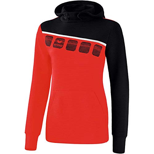 Erima Damen 5-C Kapuzensweat, rot/schwarz/weiß, 36 Erima Damen 5-C Kapuzensweat, rot/schwarz/weiß, 36 von Erima