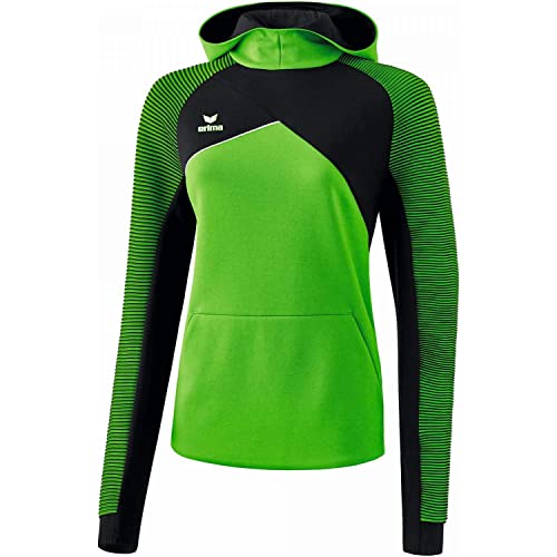 ERIMA Damen Sweatshirt Premium One 2.0 Kapuzensweat, green/schwarz/weiß, 40, 1071821 von Erima