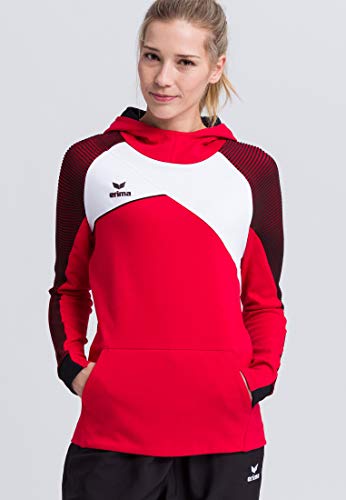 ERIMA Damen Sweatshirt Premium One 2.0 Kapuzensweat, rot/weiß/schwarz, 36, 1071818 von Erima