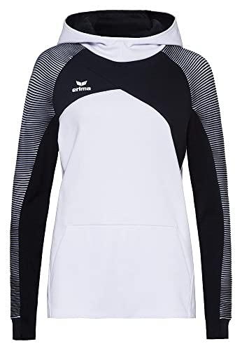 Erima Damen Premium One 2.0 Kapuzensweat, Weiß/Schwarz/Weiß, 38 EU von Erima