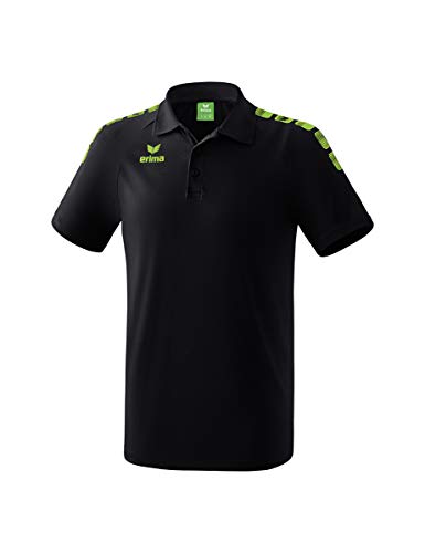 Erima Unisex Essential 5-c Poloshirt, Schwarz/Green Gecko, 3XL EU von Erima