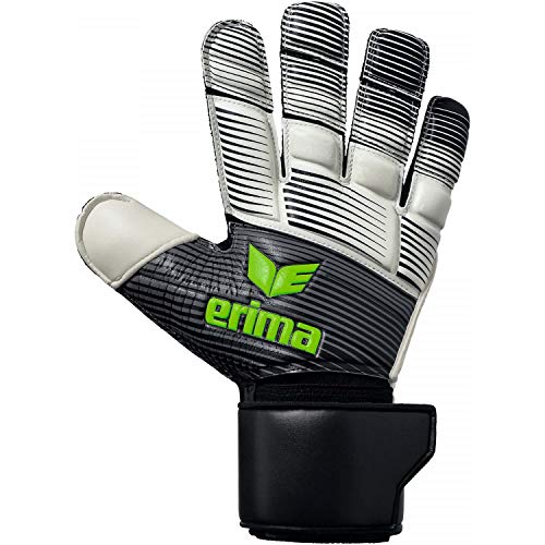 ERIMA Erwachsene Torwarthandschuhe SKINATOR Hybrid Match, schwarz/weiß/green gecko, 8, 5, 7221904 von Erima