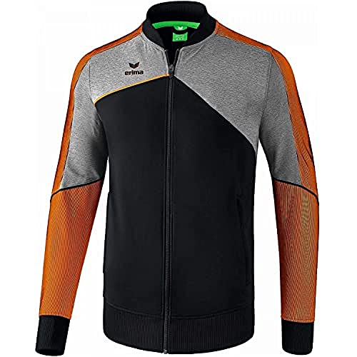 ERIMA Herren Jacke Premium One 2.0 Präsentationsjacke, schwarz/grau melange/neon orange, XXXL, 1011807 von Erima