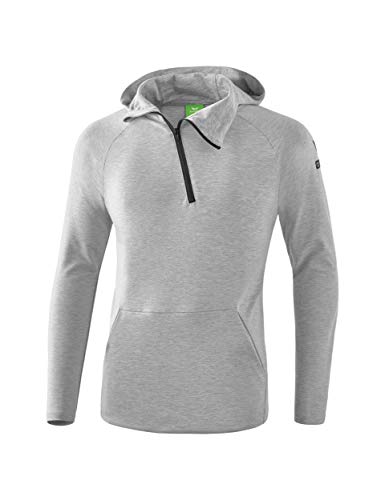 ERIMA Kinder Hoodie Kapuzensweat, hellgrau melange/schwarz, 164, 2071911 von Erima