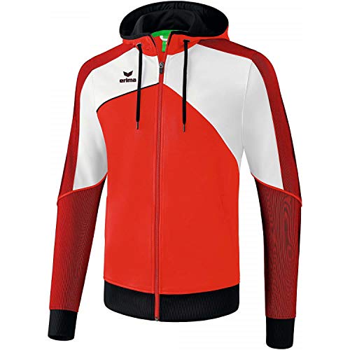 ERIMA Kinder Jacke Premium One 2.0 Trainingsjacke mit Kapuze, rot/weiß/schwarz, 128, 1071802 ERIMA Kinder Jacke Premium One 2.0 Trainingsjacke mit Kapuze, rot/weiß/schwarz, 128, 1071802 von Erima