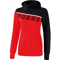 erima 5-C Hoodie Damen red/black/white 48 von erima