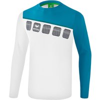 erima 5-C Langarmshirt white/oriental blue/colonial blue 128 von erima