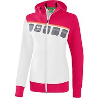 erima 5-C Trainingsjacke mit Kapuze Damen white/love rose/peach 46 von erima