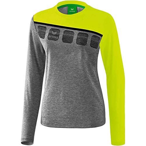 Erima Damen 5-C Longsleeve, grau melange/lime pop/schwarz, 36 Erima Damen 5-C Longsleeve, grau melange/lime pop/schwarz, 36 von Erima