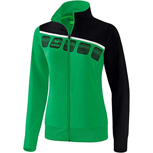 Erima Damen 5-C Präsentationsjacke, smaragd/schwarz/weiß, 38 von Erima