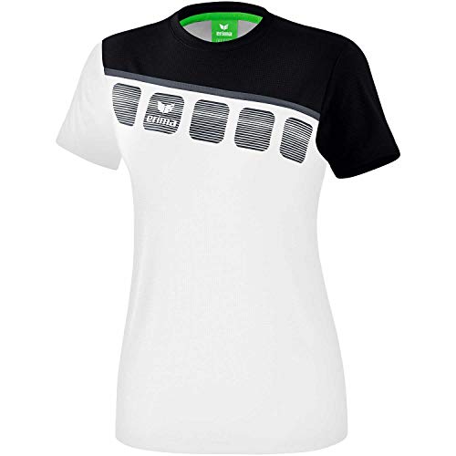 Erima Damen 5-C T-Shirt, weiß/schwarz/dunkelgrau, 42 Erima Damen 5-C T-Shirt, weiß/schwarz/dunkelgrau, 42 von Erima