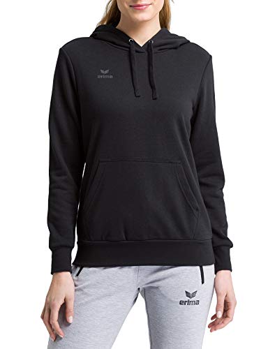 Erima Damen Basic Kapuzen Sweatshirt, Schwarz, 40 von Erima