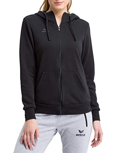 Erima Damen Basic Kapuzensweat Jacke, Schwarz, 36 von Erima