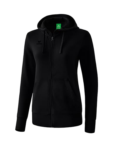 Erima Damen Basic Kapuzensweat Jacke, Schwarz, 46 EU von Erima