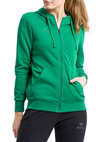 Erima Damen Basic Kapuzensweat Jacke, Smaragd, 36 von Erima