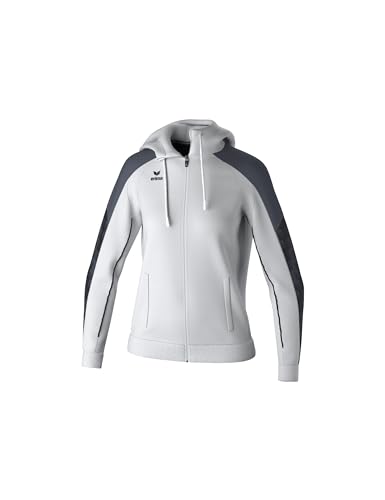 Erima Damen EVO STAR Trainingsjacke mit Kapuze (1032439), weiß/schwarz, 38 von Erima