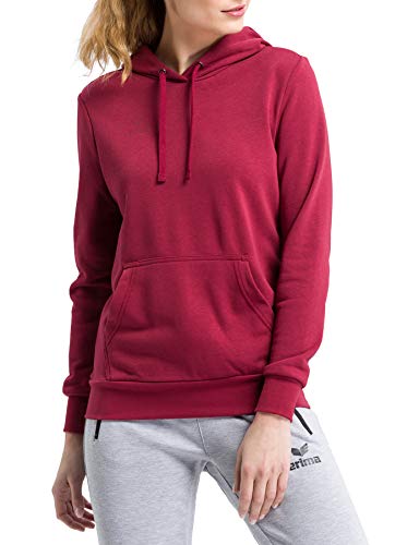 Erima Damen Basic Kapuzen Sweatshirt, Bordeaux, 36 von Erima