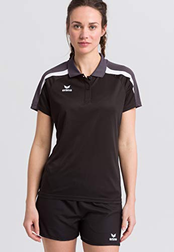 ERIMA Damen Poloshirt Poloshirt, schwarz/weiß/dunkelgrau, 40, 1111834 von Erima
