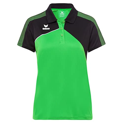 ERIMA Damen Poloshirt Premium One 2.0 Poloshirt, green/schwarz/weiß, 40, 1111813 von Erima