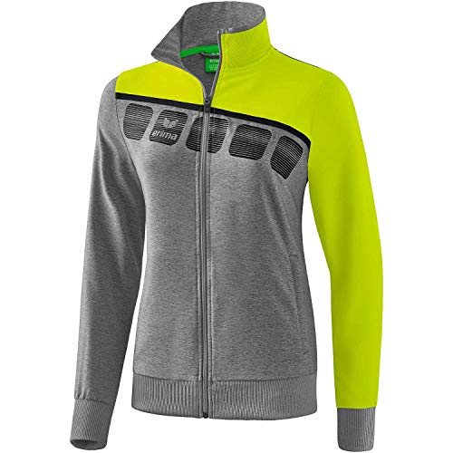 Erima Damen 5-C Präsentationsjacke, grau melange/lime pop/schwarz, 46 Erima Damen 5-C Präsentationsjacke, grau melange/lime pop/schwarz, 46 von Erima