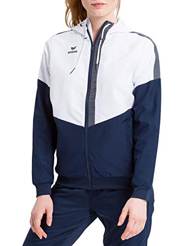 Erima Damen Squad Tracktop Trainingsjacke, weiß/New Navy/Slate Grey, 44 von Erima