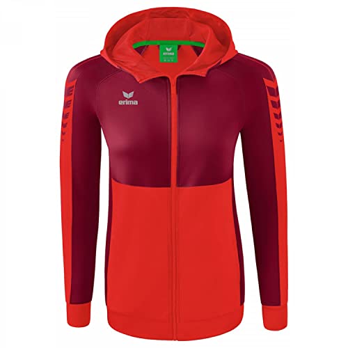Erima Damen Six Wings Trainingsjacke mit Kapuze, rot/bordeaux, 34 Erima Damen Six Wings Trainingsjacke mit Kapuze, rot/bordeaux, 34 von Erima