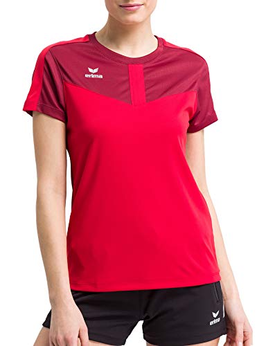 Erima Damen Squad Funktions T-Shirt, Bordeaux/Rot, 34 von Erima