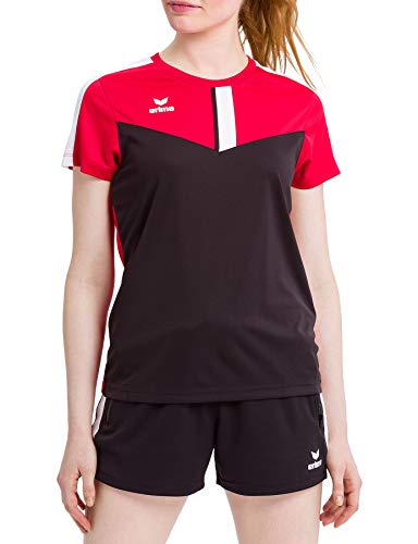 Erima Damen Squad Funktions T-Shirt, Rot/Schwarz/Weiß, 36 von Erima