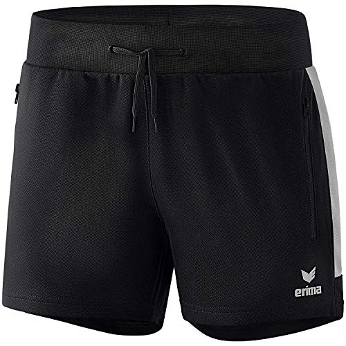 Erima Damen Squad Kurze Trainingsshort, Schwarz/Silver Grey, 42 Erima Damen Squad Kurze Trainingsshort, Schwarz/Silver Grey, 42 von Erima