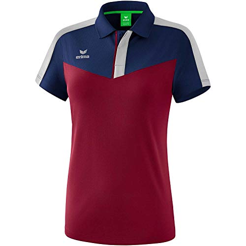 Erima Damen Squad Sport Poloshirt, New Navy/Bordeaux/Silver Grey, 40 von Erima