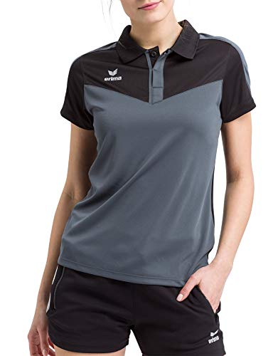 Erima Damen Squad Sport Poloshirt, Schwarz/Slate Grey, 44 von Erima