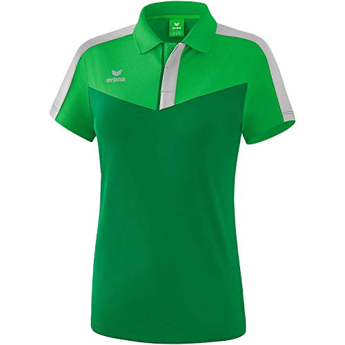 Erima Damen Squad Sport Poloshirt, Fern Green/Smaragd/Silver Grey, 38 von Erima