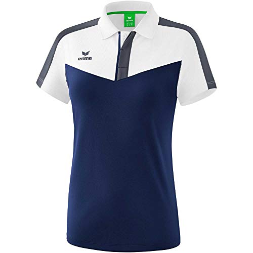 Erima Damen Squad Sport Poloshirt, Weiß/New Navy/Slate Grey, 38 Erima Damen Squad Sport Poloshirt, Weiß/New Navy/Slate Grey, 38 von Erima