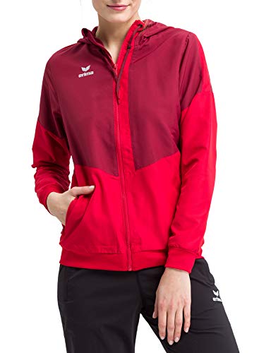 Erima Damen Squad Tracktop Trainingsjacke, Bordeaux/Rot, 38 von Erima