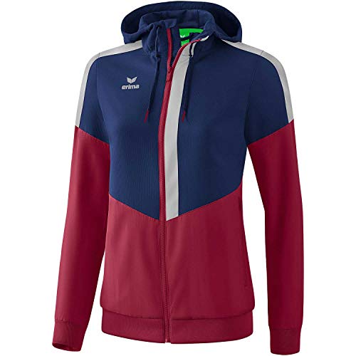 Erima Damen Squad Tracktop Trainingsjacke, New Navy/Bordeaux/Silver Grey, 40 von Erima