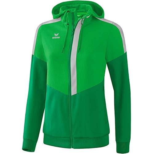 Erima Damen Squad Tracktop Trainingsjacke, Fern Green/Smaragd/Silver Grey, 34 von Erima