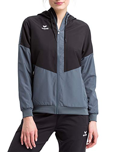 Erima Damen Squad Tracktop Trainingsjacke, schwarz/Slate Grey, 34 von Erima