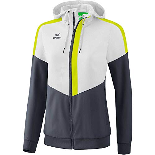 Erima Damen Squad Tracktop Trainingsjacke, Weiß/Slate Grey/Bio Lime, 42 Erima Damen Squad Tracktop Trainingsjacke, Weiß/Slate Grey/Bio Lime, 42 von Erima