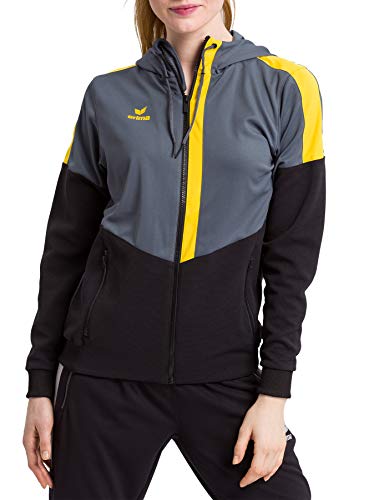 Erima Damen Squad Trainings Jacke, Slate Grey/schwarz/gelb, 36 von Erima