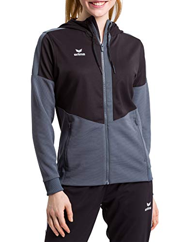 Erima Damen Squad Trainings Jacke, schwarz/Slate Grey, 44 von Erima