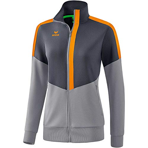 Erima Damen Squad Worker Jacke, Slate Grey/Monument Grey/New Orange, 42 von Erima