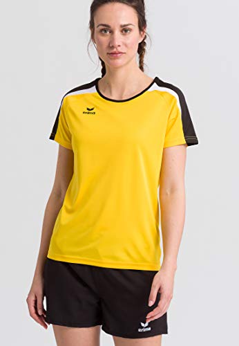 ERIMA Damen T-shirt T-Shirt, gelb/schwarz/weiß, 40, 1081838 von Erima