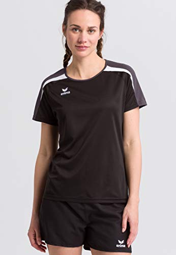 ERIMA Damen T-shirt T-Shirt, schwarz/weiß/dunkelgrau, 48, 1081834 von Erima