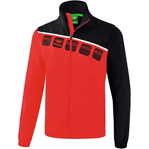 Erima Unisex 5-C Jacke mit abnehmbaren Ärmeln, rot/schwarz/weiß, XXXL Erima Unisex 5-C Jacke mit abnehmbaren Ärmeln, rot/schwarz/weiß, XXXL von Erima