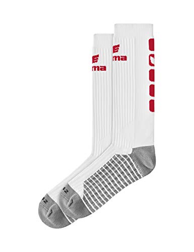 ERIMA Erwachsene Socken CLASSIC 5-C lang, weiß/rot, 35-38, 2181924 von Erima