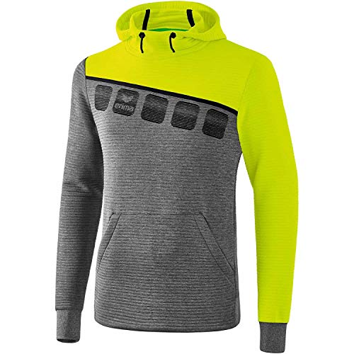Erima Herren 5-C Kapuzensweat, grau melange/lime pop/schwarz, L Erima Herren 5-C Kapuzensweat, grau melange/lime pop/schwarz, L von Erima