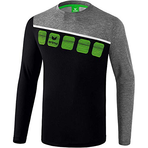 Erima Herren 5-C Longsleeve, schwarz/grau melange/weiß, XL Erima Herren 5-C Longsleeve, schwarz/grau melange/weiß, XL von Erima