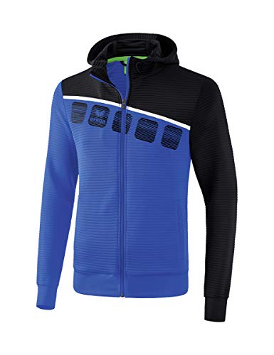 Erima Herren 5-C Trainingsjacke mit Kapuze, new royal/schwarz/weiß, L von Erima