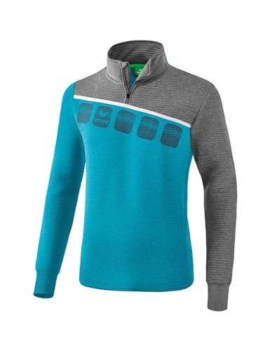 Erima Unisex 5-C Trainingstop, oriental blue melange/grau melange/weiß, S von Erima